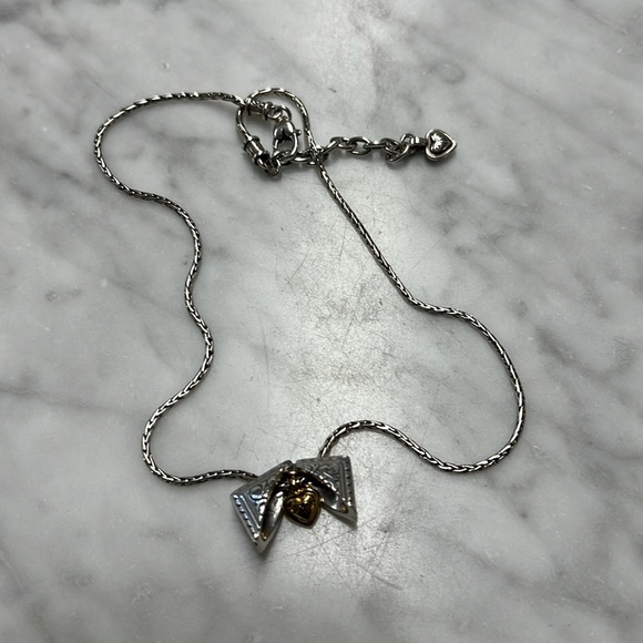 Brighton Heart in Box Silver Gold Plated Necklace Adjustable - Picture 3 of 9